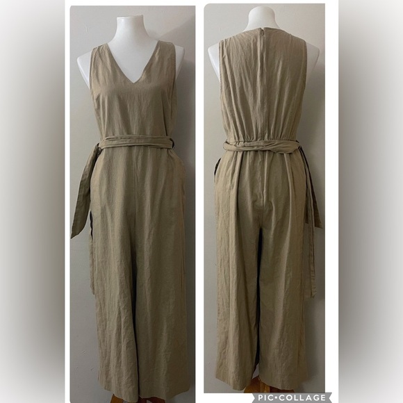 J. Crew Wide Leg Jumpsuit Linen Cotton Preppy Vacation - Picture 1 of 4